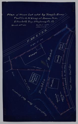 Plan of store lot sold by Youghiogheny River Coal Co. to W. King at Buena Vista