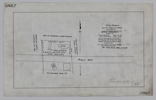 Plan showing lot at Fidelity Mine to be sold to James W. Parkins