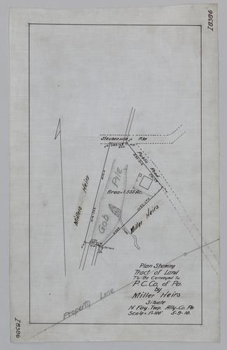 Plan showing tract of land to be conveyed to Pittsburgh Coal Co. by Miller heirs