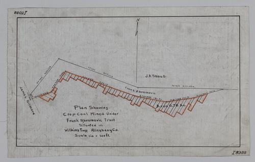 Plan showing crop coal mined under Frank Abramovic tract