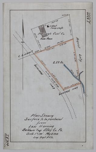 Plan showing surface to be purchased from Levi Horning