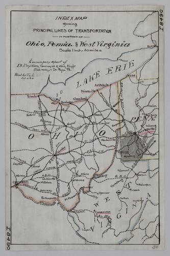 Index map showing principle lines of transportation in portions of Ohio, Pennsylvania, and West Virginia