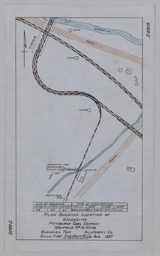 Plan showing location of magazine at Montour No. 10 Mine of the Pittsburgh Coal Co.