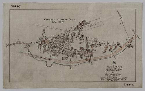 Plan showing James Peters country pit at Venture Mine