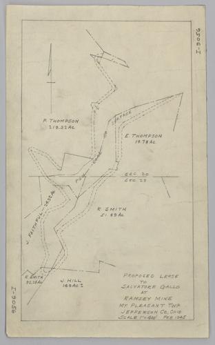 Plan showing proposed lease to Salvatore Gallo at Ramsey Mine