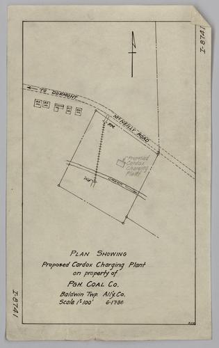 Plan showing proposed Cardox Charging Plant on property of Pittsburgh Coal Co.