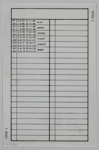 Survey Dates and Colors (sheet 6 of 7)