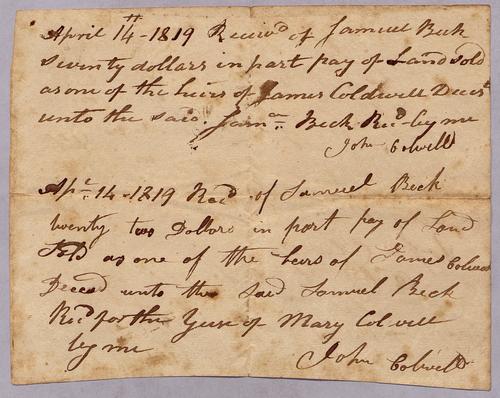 Samuel Beck's receipts