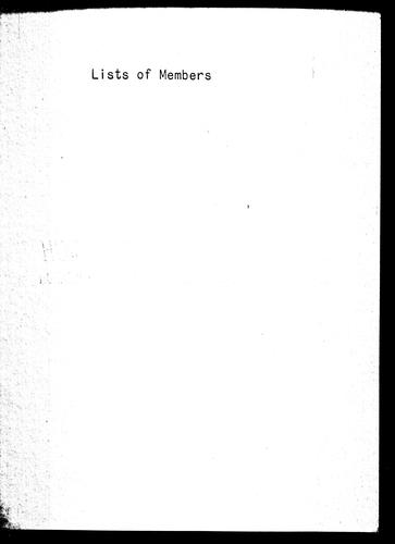 Early Membership Lists