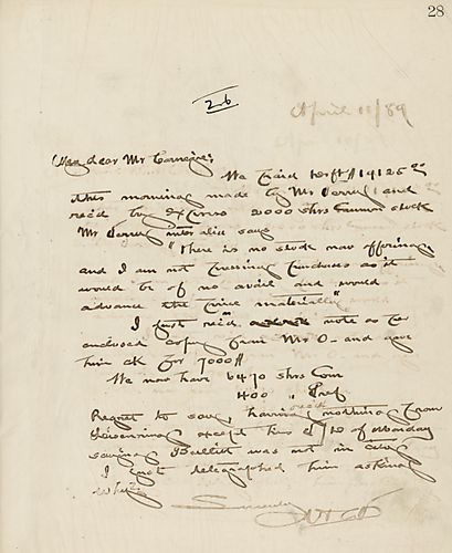 Frick writes on the [Pennsylvania & Western Railway Co.] stock