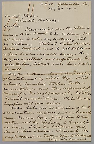 From Evelyn Foster Morneweck to G.E. Johnson