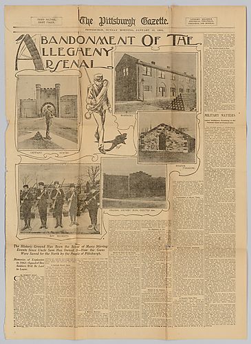 "Abandonment of the Allegheny Arsenal," The Pittsburgh Gazette
