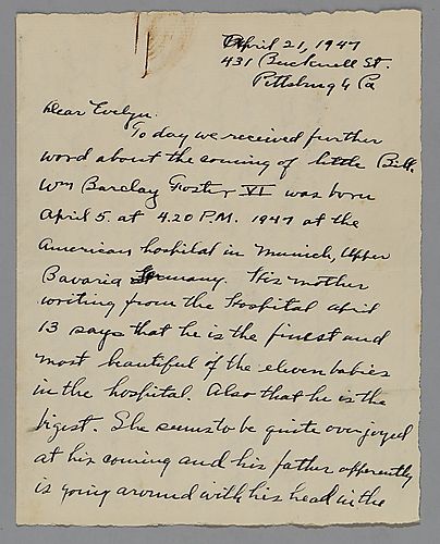 From Barclay Foster to Evelyn Foster Morneweck