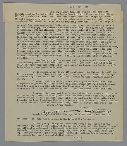 From Ann Rowan to Charlotte Foster (copy)
