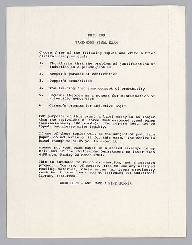 Probability and Induction-PHIL 289,