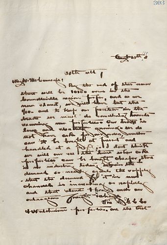 Frick writes Carnegie to discuss the amount of ovens in the Connellsville region and to inform Carnegie he did