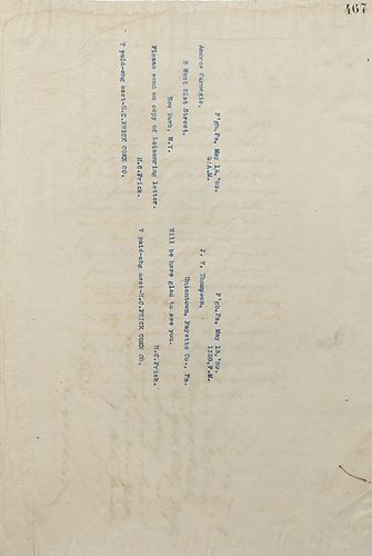 Frick writes to ask Carnegie for a copy of his Leisenring letter