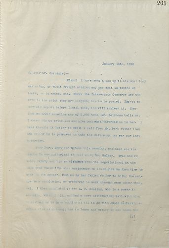Frick writes Carnegie on the status of multiple business matters indicating that Carnegie asking for a survey was unwise seeing as affiliated parties now know who is interested in the property