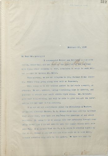Frick writes Carnegie to tell him things are going well at Bessemer and that Mr. Miller and Mr. Scott have found th perfect property for a library in the east end