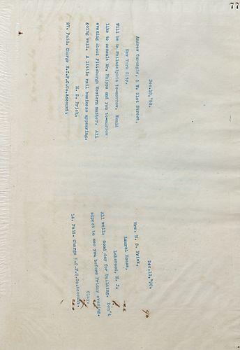 Frick wires Carnegie on his arrival to Philadelphia tomorrow. He would like to meet with Carnegie and Mr. Phipps tomorrow about the Pittsburgh & Western matter