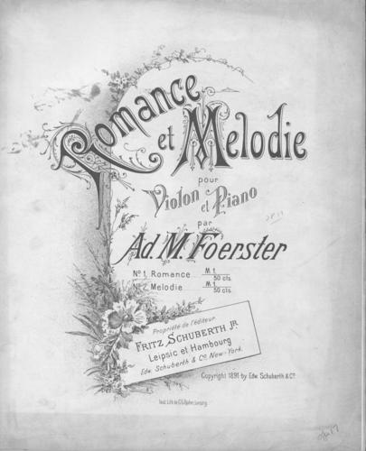 Opus no. 1 Romance pour violon et piano score
