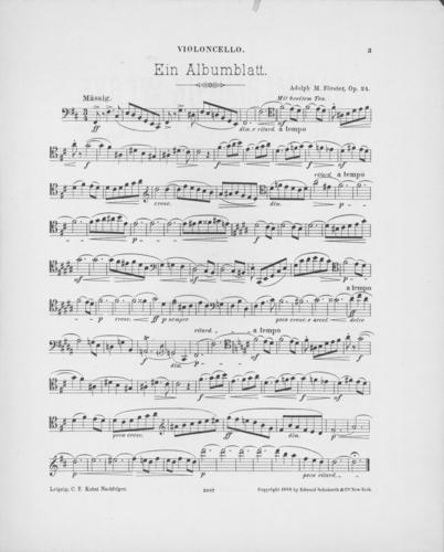 Opus 24 Ein Albumblatt fur Violoncello und Klavier cello
