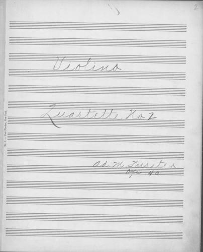 Opus 40 Second piano quartet: violin