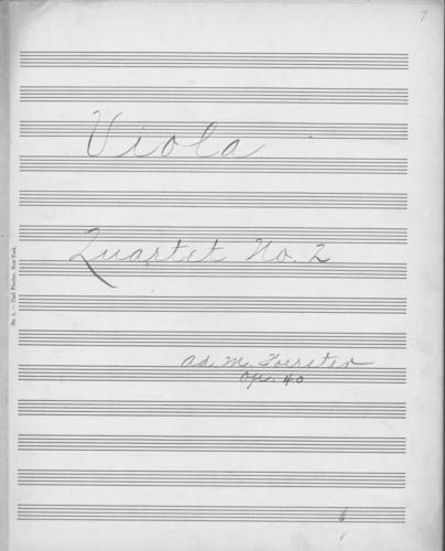 Opus 40 Second piano quartet: viola