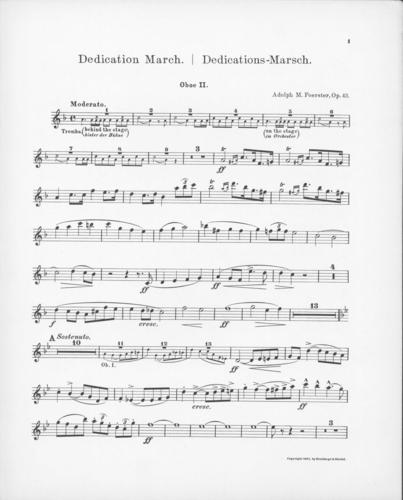 Opus 43 Dedication march: 2nd oboe