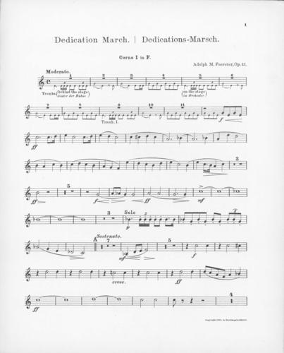 Opus 43 Dedication march: first horn