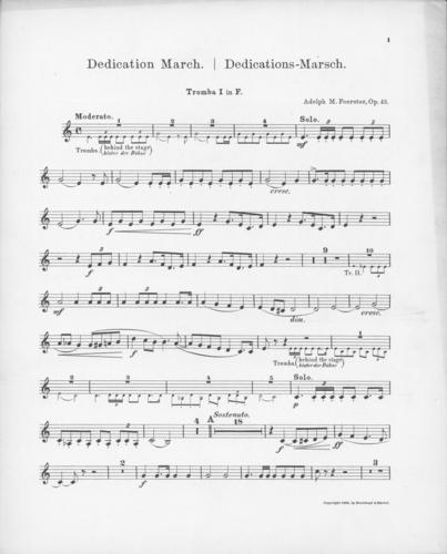 Opus 43 Dedication march: 1st trumpet