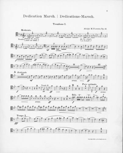 Opus 43 Dedication march: 1st trombone
