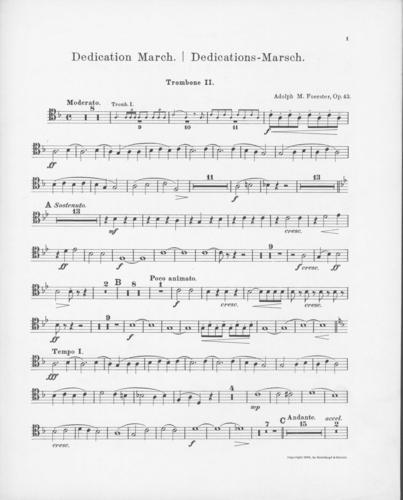 Opus 43 Dedication march: 2nd trombone