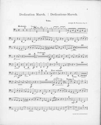 Opus 43 Dedication march: tuba