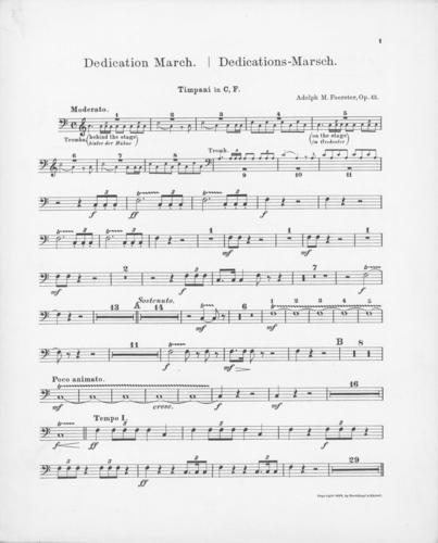 Opus 43 Dedication march: timpani