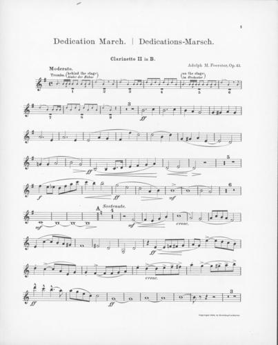 Opus 43 Dedication march: 2nd clarinet