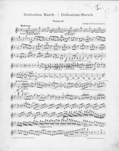 Opus 43 Dedication march: 2nd violin