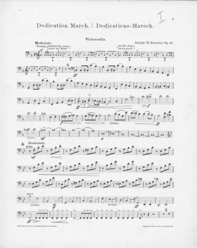 Opus 43 Dedication march: cello