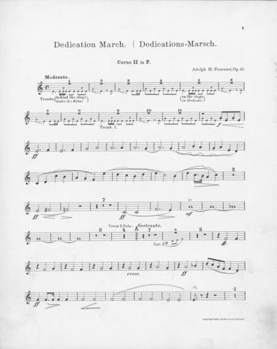 Opus 43 Dedication march: 2nd horn