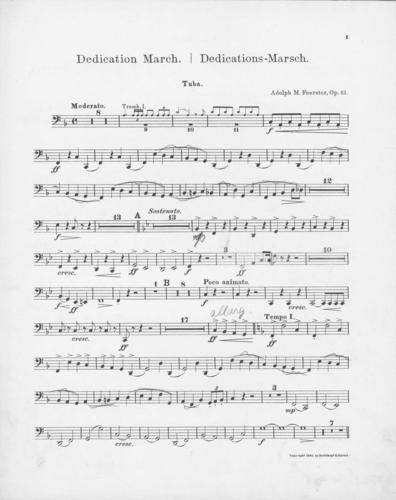 Opus 43 Dedication march: tuba