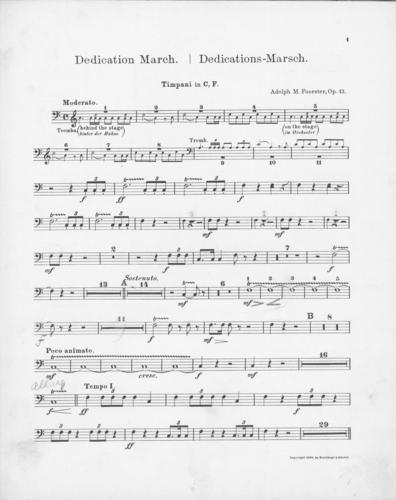 Opus 43 Dedication march: Timpani