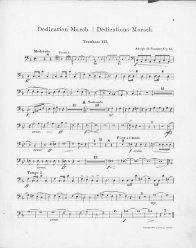 Opus 43 Dedication march: 3rd trombone