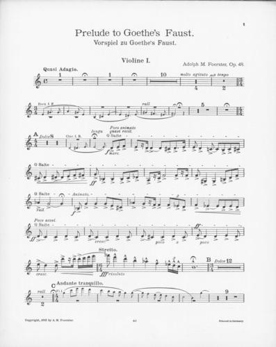 Opus 48 Prelude to Goethe's Faust: 1st violin