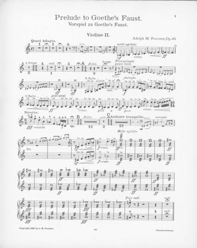 Opus 48 Prelude to Goethe's Faust: 2nd violin