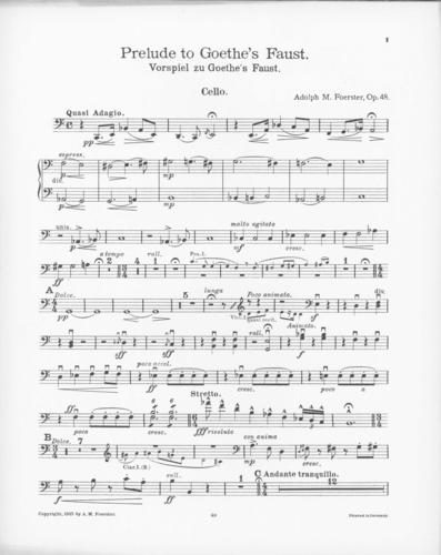 Opus 48 Prelude to Goethe's Faust: cello