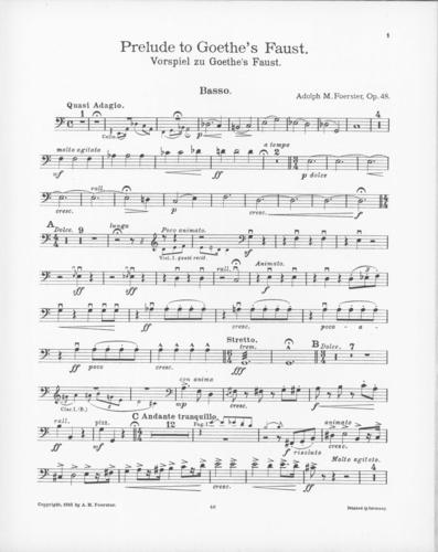 Opus 48 Prelude to Goethe's Faust: bass