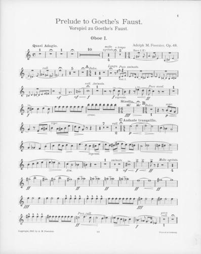 Opus 48 Prelude to Goethe's Faust: 1st oboe