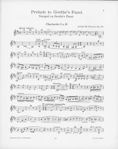 Opus 48 Prelude to Goethe's Faust: 1st clarinet