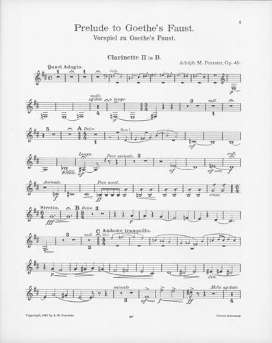Opus 48 Prelude to Goethe's Faust: 2nd clarinet