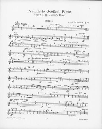 Opus 48 Prelude to Goethe's Faust: 1st horn